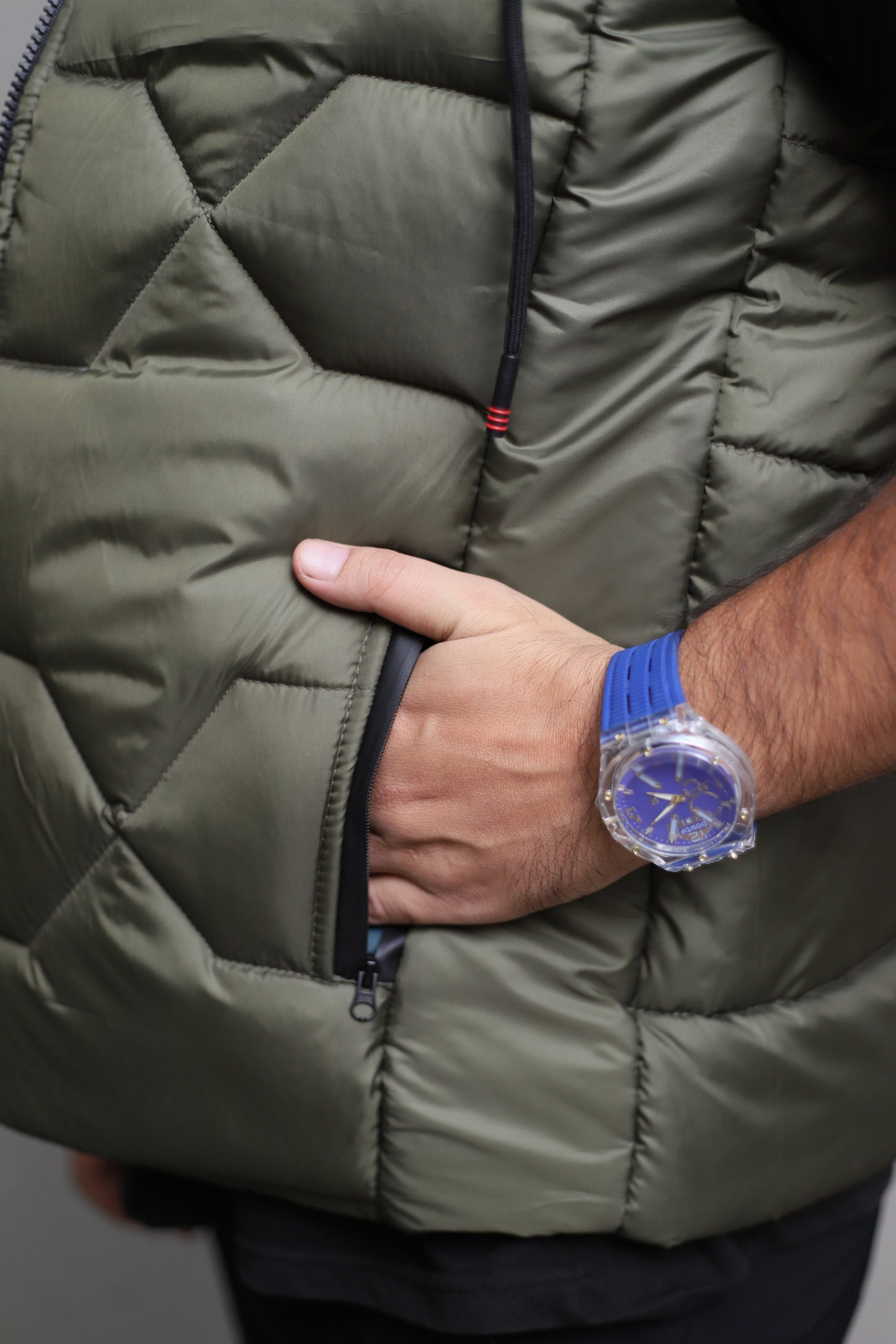 Imported Green sleeveless puffer jacket