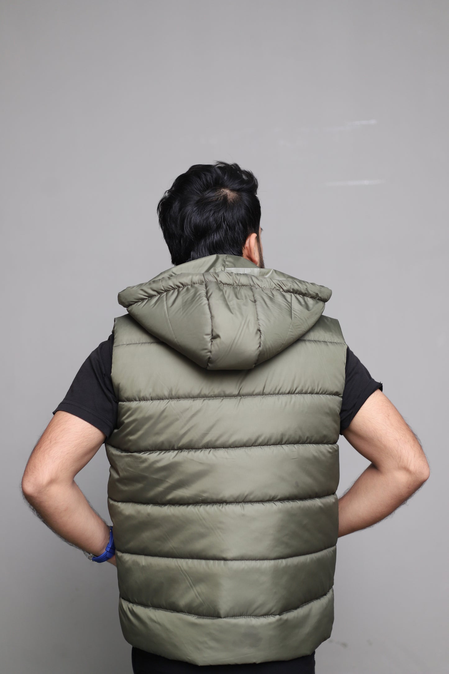Imported Green sleeveless puffer jacket