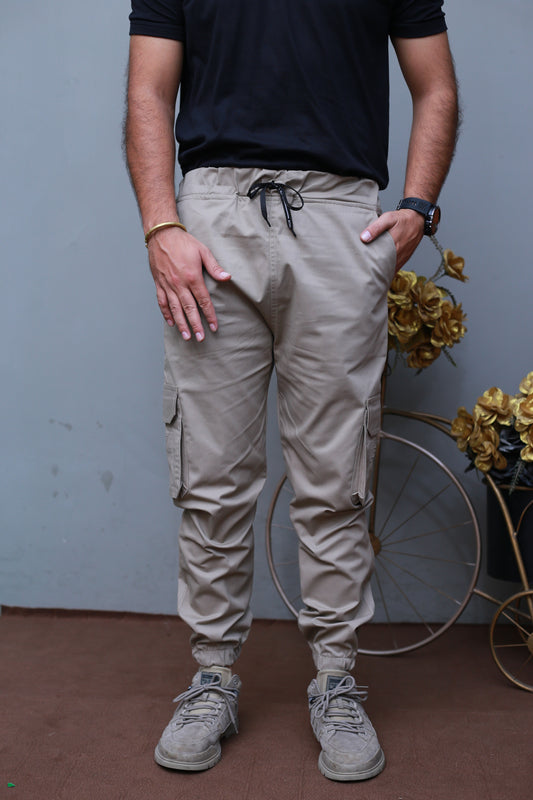 Sand Gray 6 Pocket Cargo Trousers