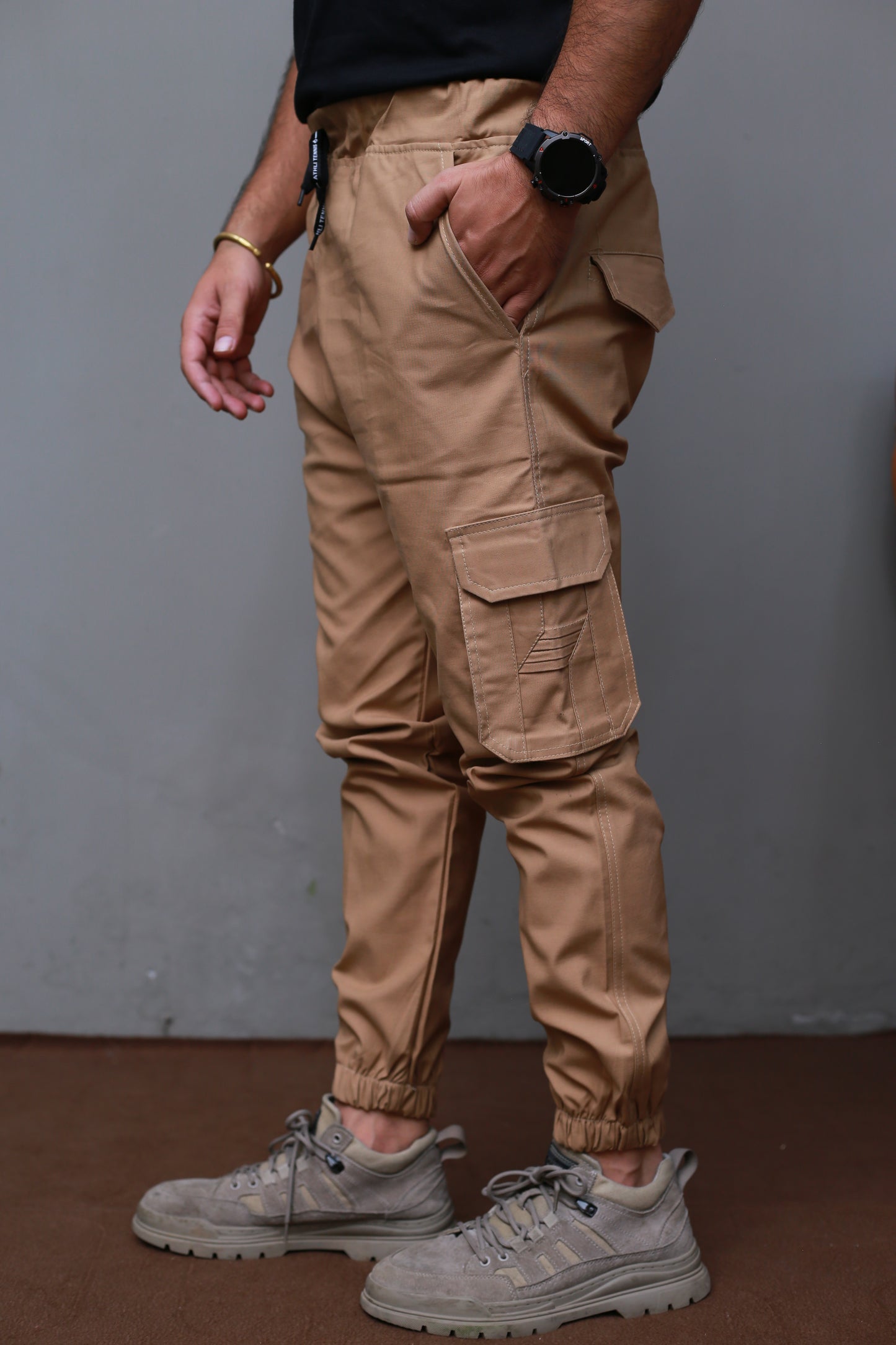 Brown 6 Pocket Cargo Trousers