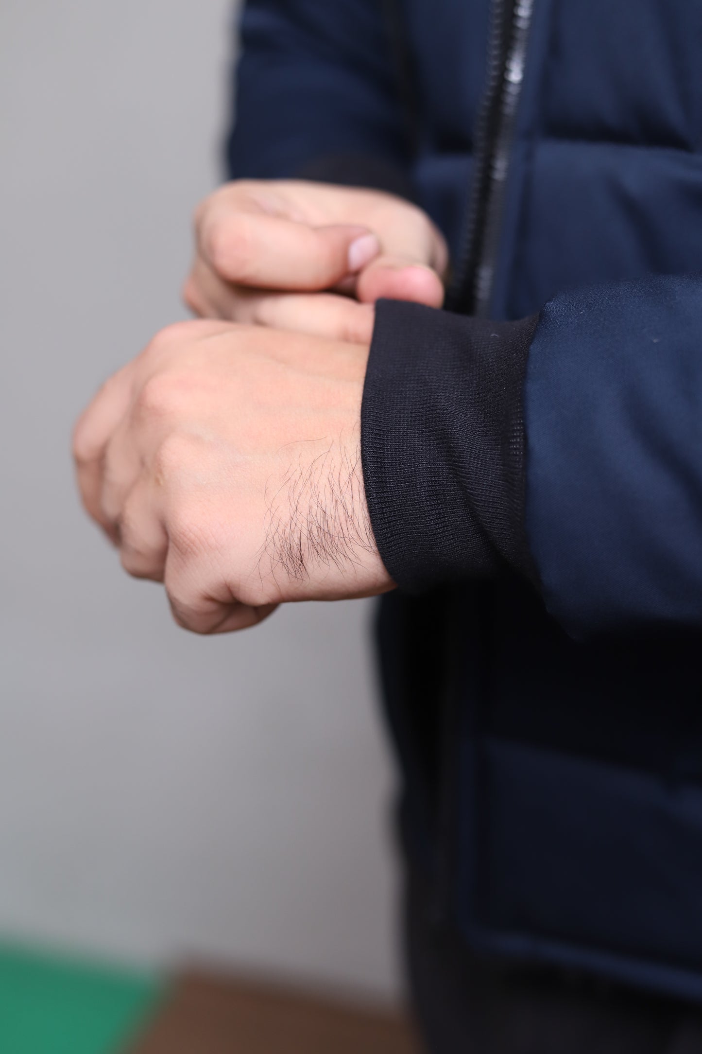 Blue Detachable Sleeves Puffer Jacket