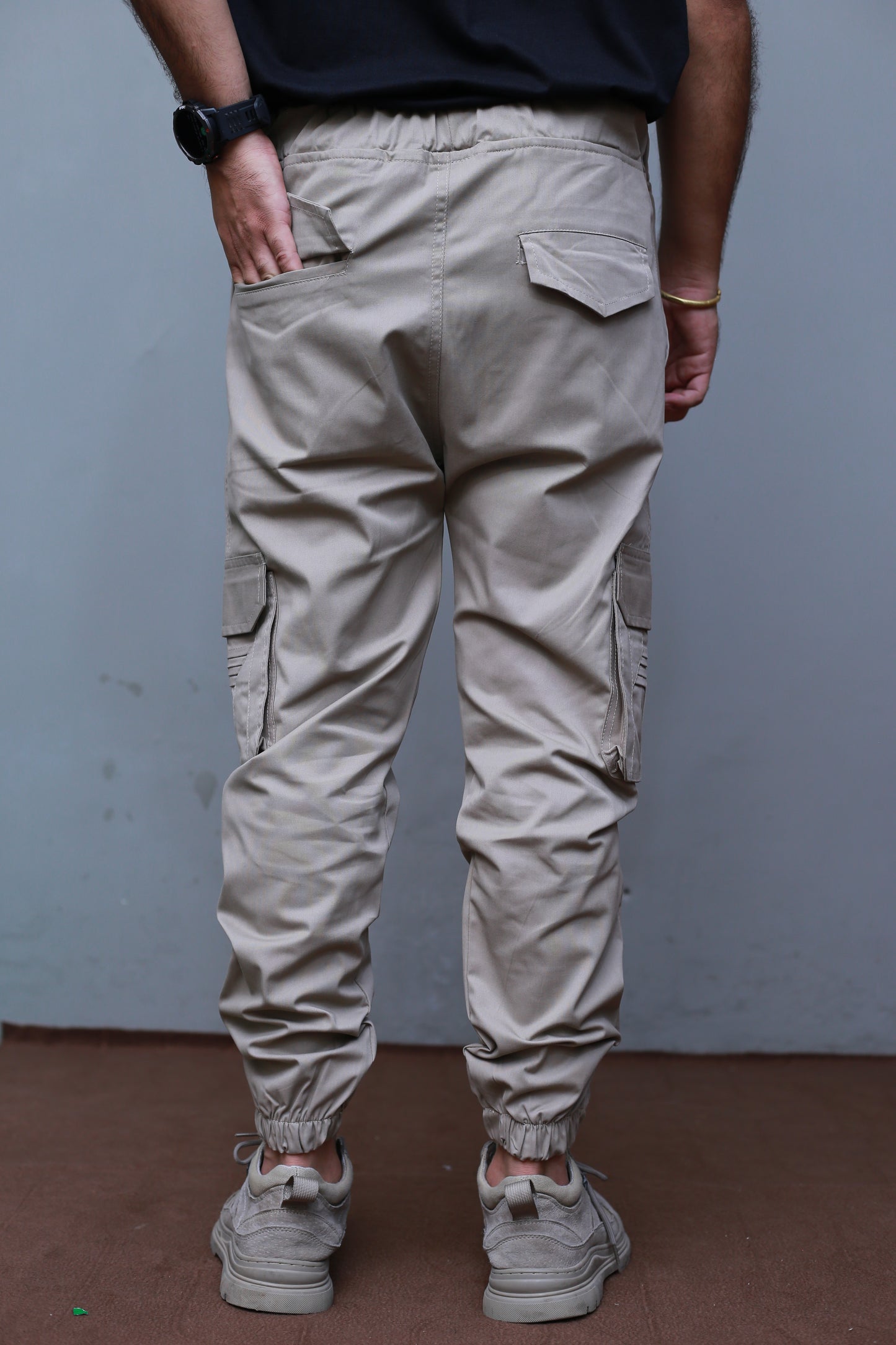 Sand Gray 6 Pocket Cargo Trousers